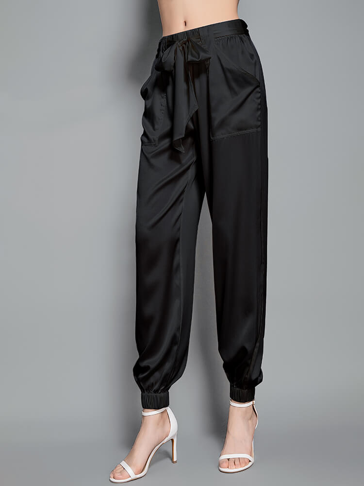Details more than 129 black silk pants latest - in.eteachers