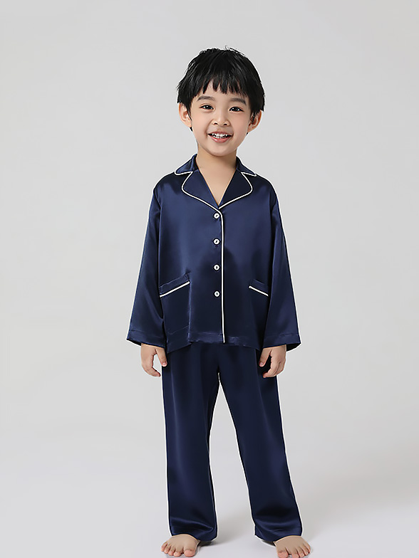 19 Momme Kids Short Silk Pajama Set For Boys and Girls [FS155] - $129.00 :  FreedomSilk, Best Silk Pillowcases, Silk Sheets, Silk Pajamas For Women,  Silk Nightgowns Online Store