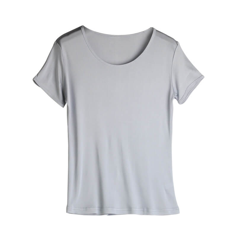Womens Soft Short Sleeve Round Neck Silk Knit T-shirt [SC017] - $62.00 :  FreedomSilk, Best Silk Pillowcases, Silk Sheets, Silk Pajamas For Women,  Silk Nightgowns Online Store