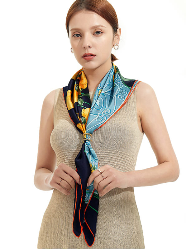 100% Real Silk Long Scarves and Shawls for Women Printed Wraps for