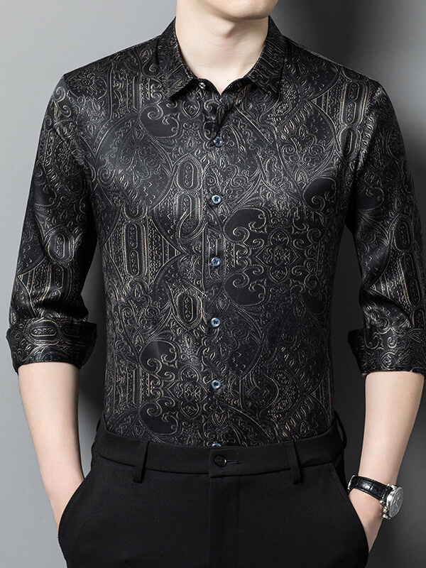 Balmain paisley-print silk shirt - Black