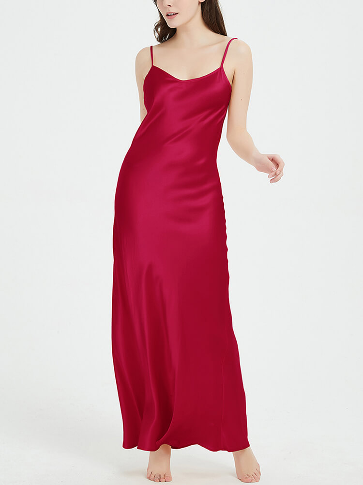22 Momme Ankle Length Mulberry Silk Long Slip Dress [SC014