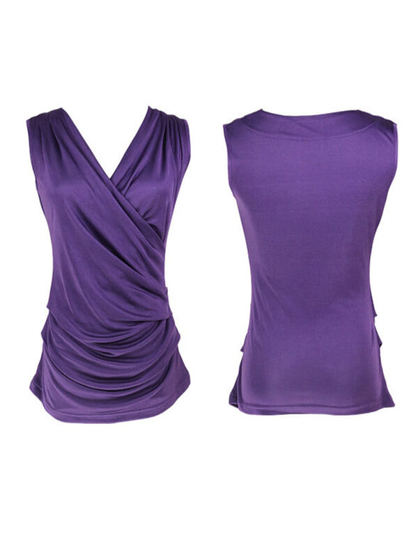 Women Cross Front Wrap Silk Knitted Vest