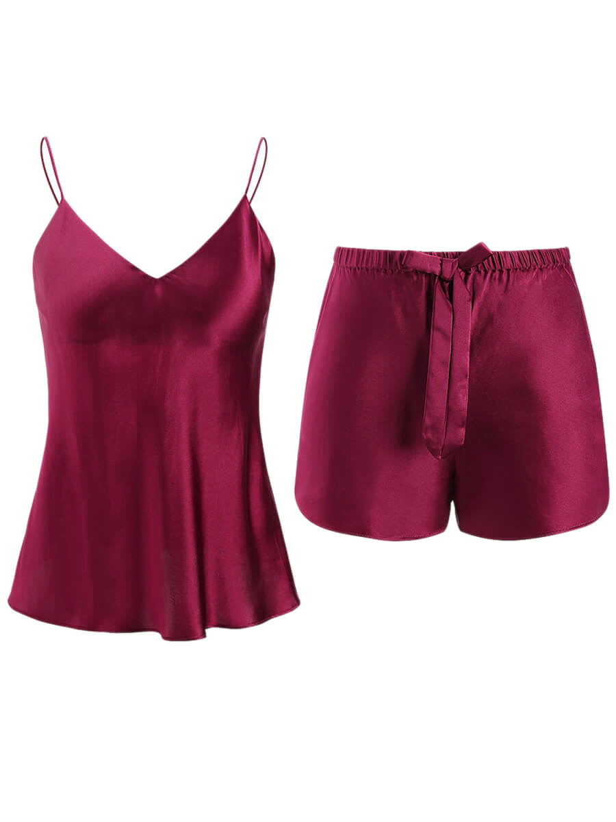 19 Momme Classic Silk Camisole Set With Drawstring