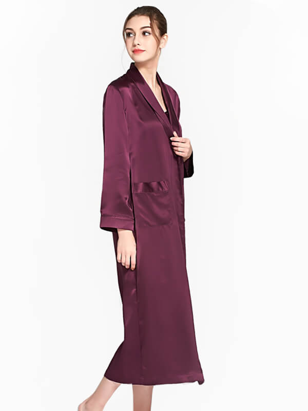 19 Momme Classic Long Silk Robe For Women