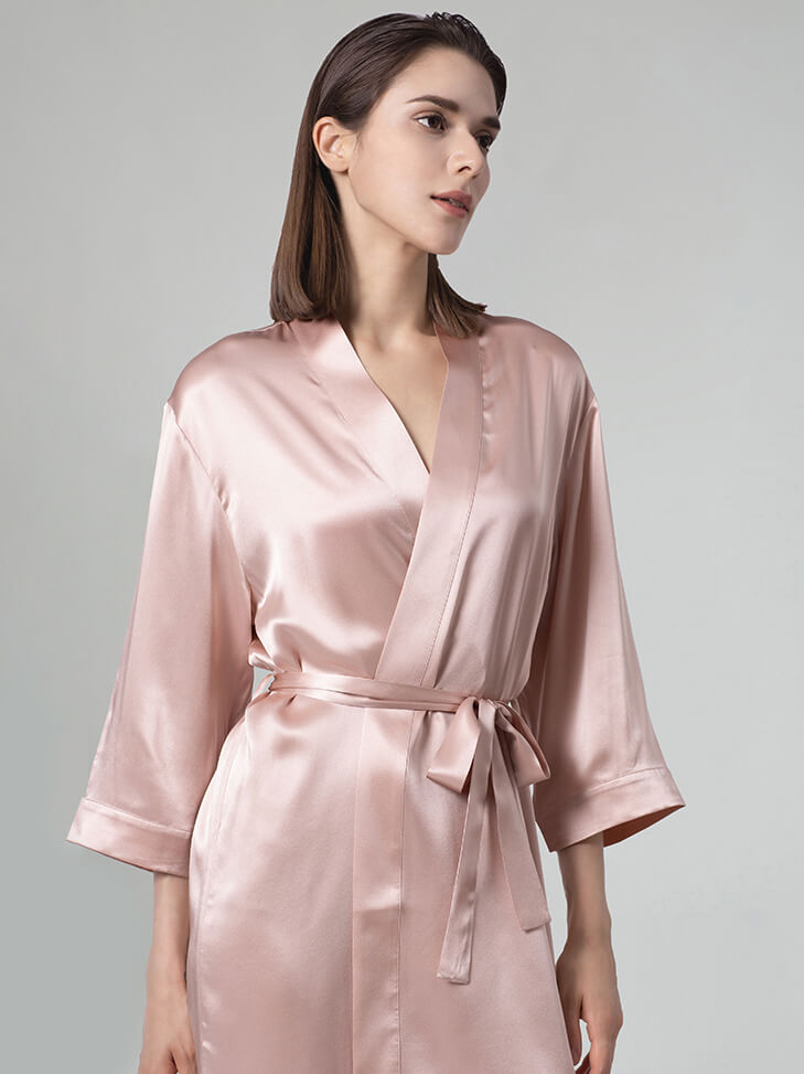 Collar - Pajamas For Women, $159.00 Elegant Best Kimono For Pillowcases, FreedomSilk, : Online Silk Women Silk Silk Belt Sheets, Robe Silk Store Nightgowns Silk Short [FS024] With