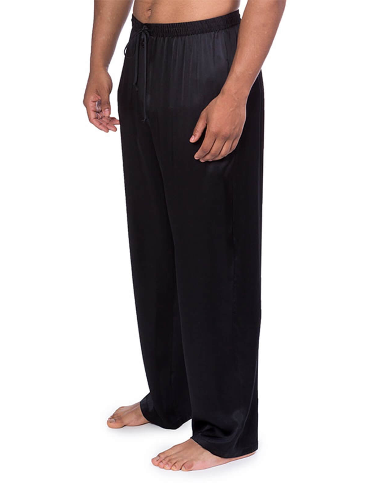 Black - Men's Silk Pajama Pants - XL(37-38)