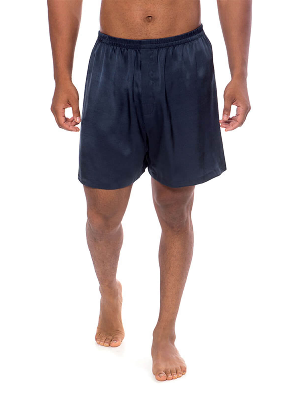 Men's Silk Sleepwear Boxer Shorts - Black