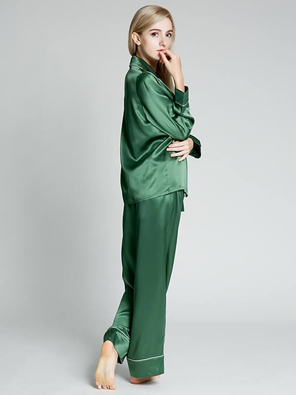 22 Momme Classic Full Length Silk Pajama Set for Women [FS030