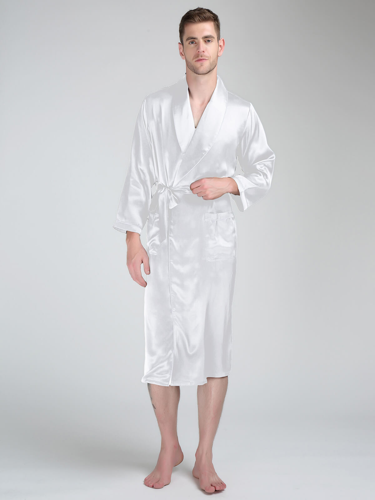 MOMOTAR 22 Momme Silk Classic Men's Robe - Premium 6A Grade 100% Silk  Loungewear