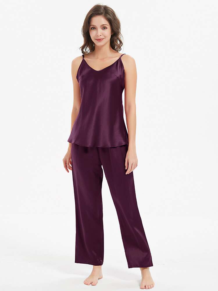 19 Momme Pure Mulberry Silk Camisole And Pants Pajamas Set [FS066] -  $169.00 : FreedomSilk, Best Silk Pillowcases, Silk Sheets, Silk Pajamas For  Women, Silk Nightgowns Online Store