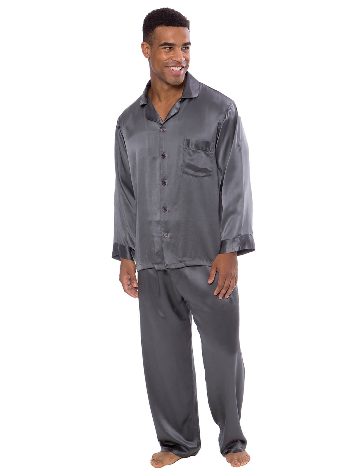 19 Momme Contrast Color Mens Luxury Silk Pajama Sets [FS252