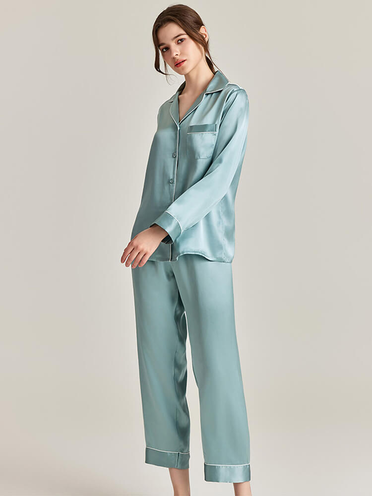 Double-Sided Silky Smooth Reversible Silk Pajamas Double-Layered