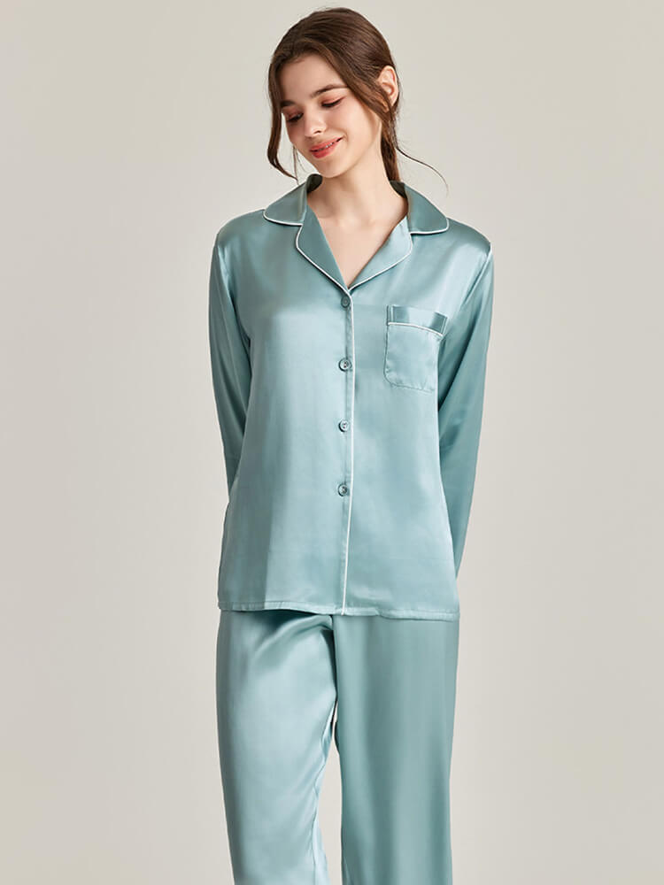 Double-Sided Silky Smooth Reversible Silk Pajamas Double-Layered