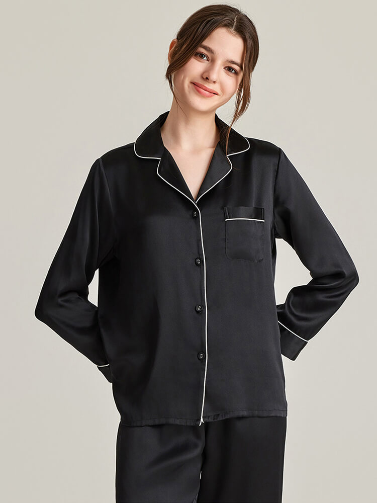 Double-Sided Silky Smooth Reversible Silk Pajamas Double-Layered