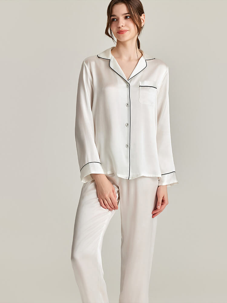 Double-Sided Silky Smooth Reversible Silk Pajamas Double-Layered