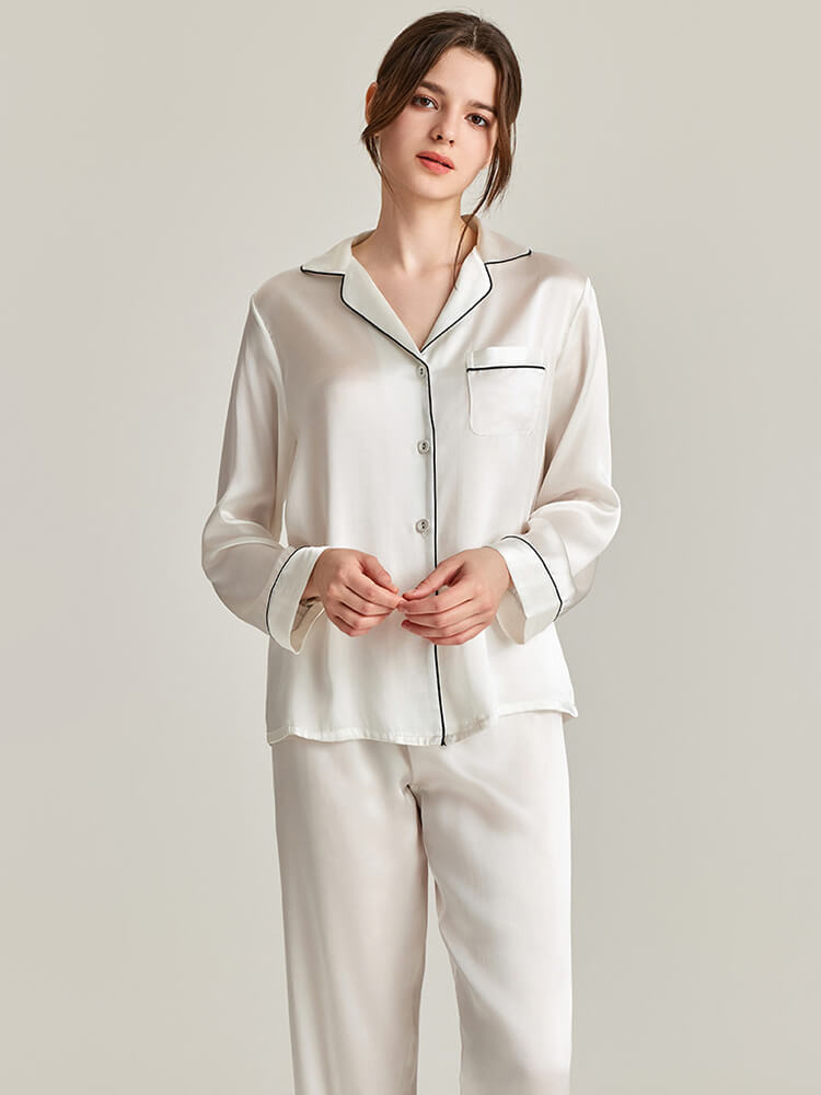 Double-Sided Silky Smooth Reversible Silk Pajamas Double-Layered