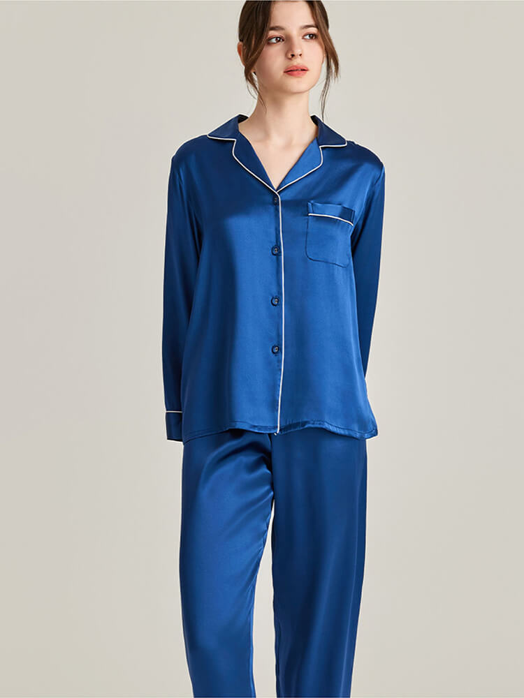 Double-Sided Silky Smooth Reversible Silk Pajamas Double-Layered