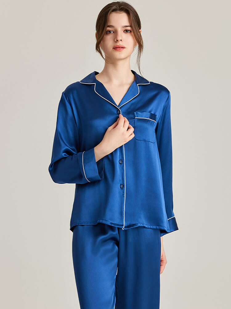 Double-Sided Silky Smooth Reversible Silk Pajamas Double-Layered