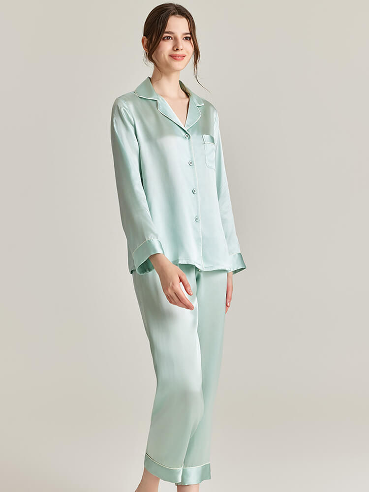 Double-Sided Silky Smooth Reversible Silk Pajamas Double-Layered