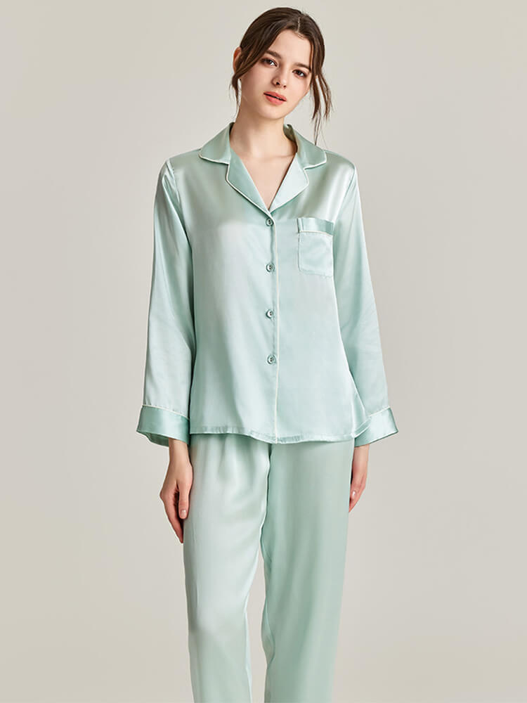 Double-Sided Silky Smooth Reversible Silk Pajamas Double-Layered