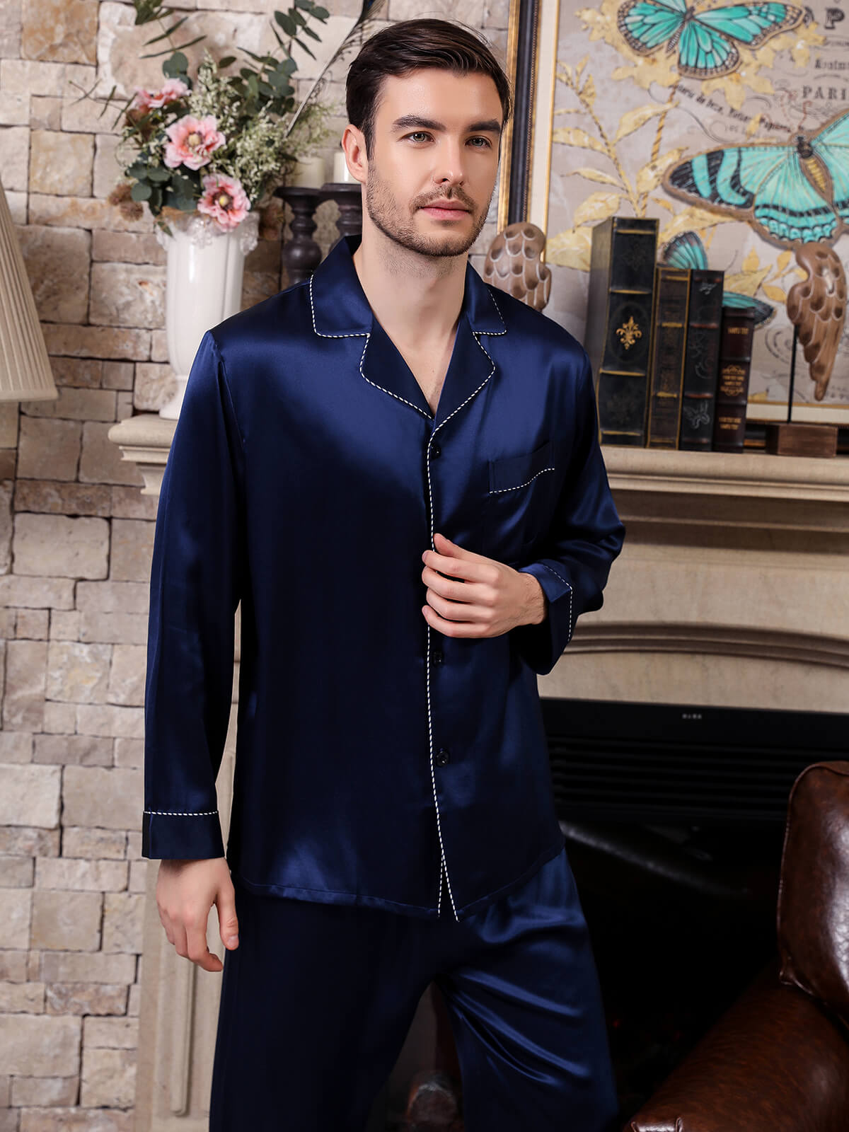 Best Mens Silk Pajamas 100 Pure Silk Sleepwear