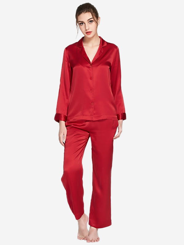 22 Momme Classic Full Length Silk Pajama Set for Women [FS030] - $229.00 :  FreedomSilk, Best Silk Pillowcases, Silk Sheets, Silk Pajamas For Women,  Silk Nightgowns Online Store