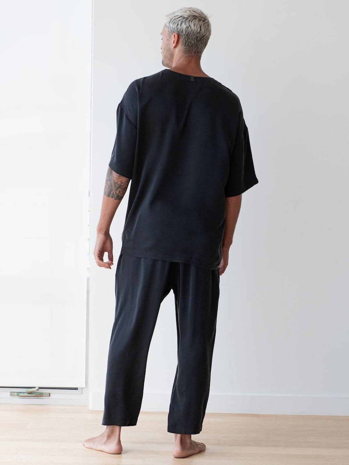 19 Momme Mens Round Neck Short-sleeve Silk Pajama Set [FS159] - $199.00 ...