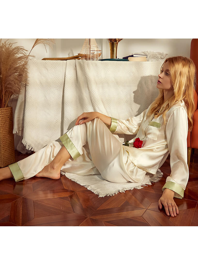 19 Momme Long Belted Silk Pajama Set For Women [FS016] - $249.00