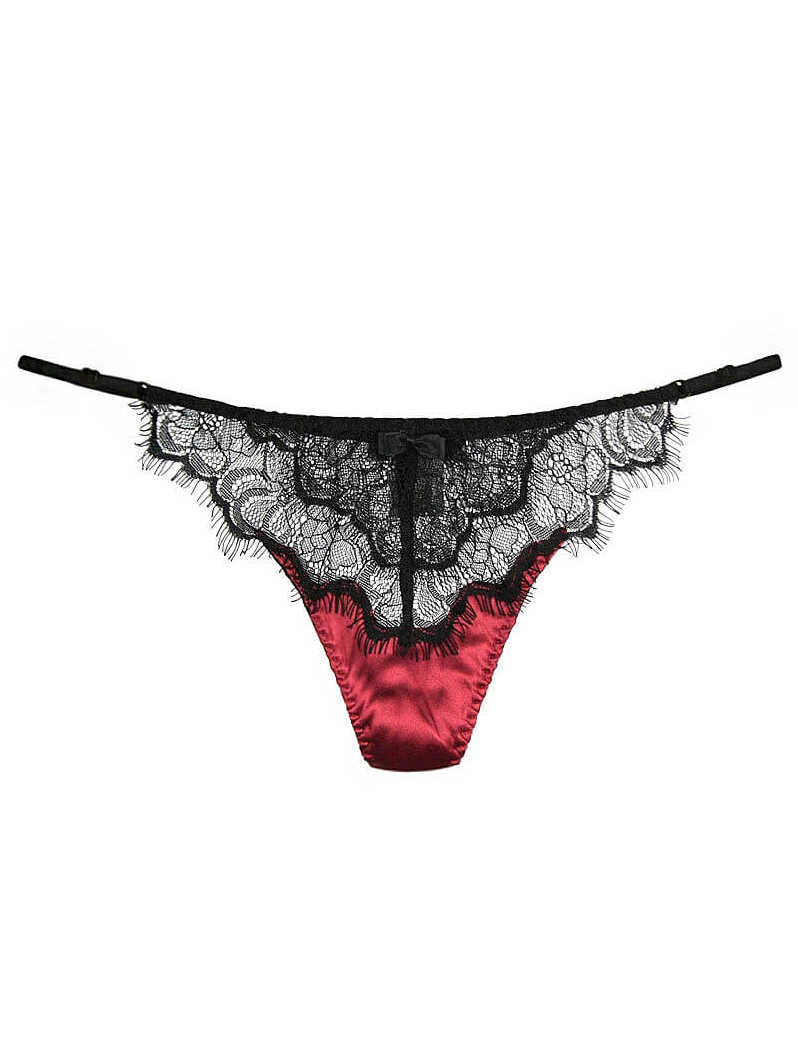 Lace and Mesh Silk Thong Panty [FST03] - $32.99 : FreedomSilk