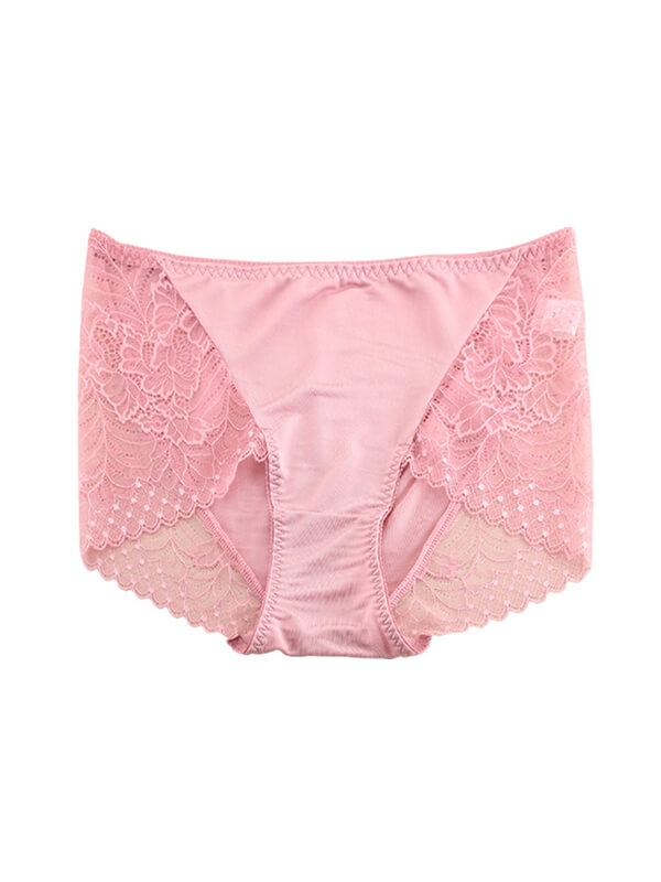 Seamless Mesh Lace Silk Knitted Boxer Briefs For Women