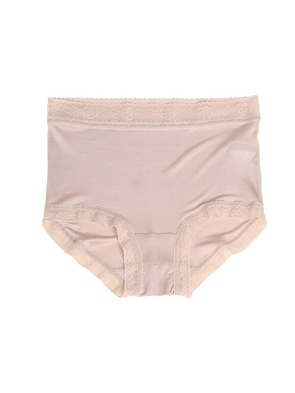 Women Thin Breathable Mid-waist Silk Knitted Briefs Underwear