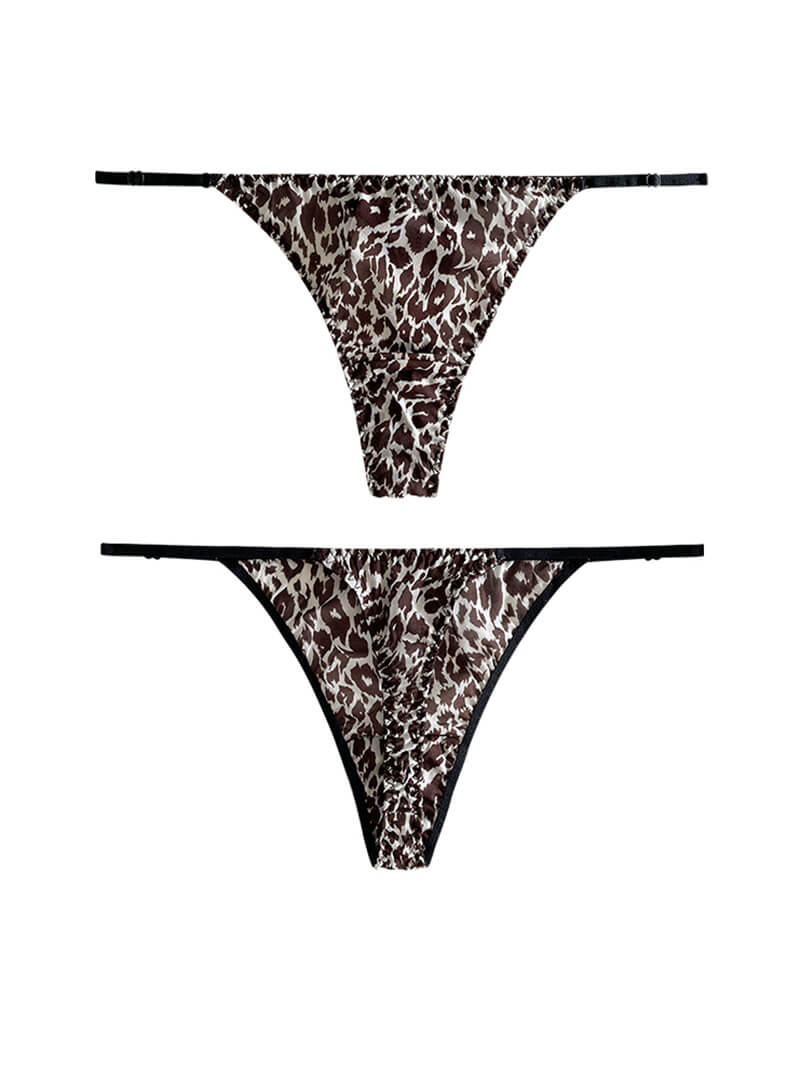 Cheetah Print Sexy Silk Thong Panties