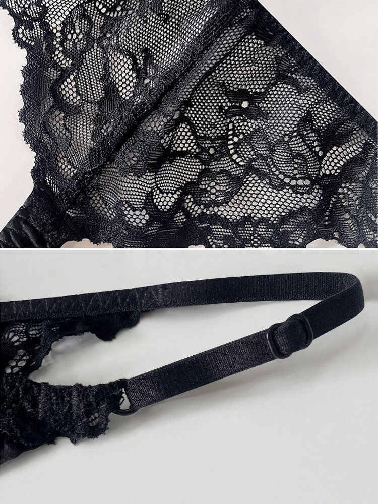 Mulberry Silk Thong Underwear With Lace