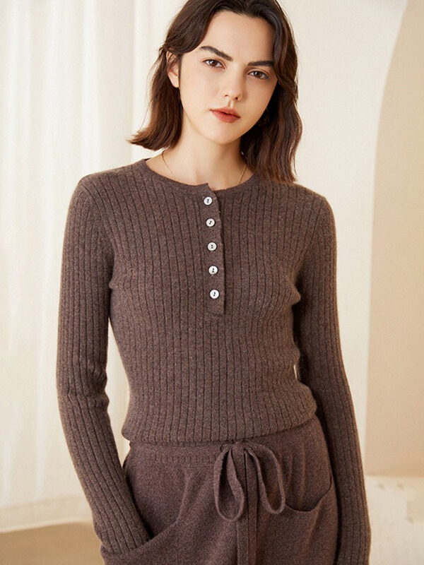 Pure Cashmere Ribbed Wrap Sweater