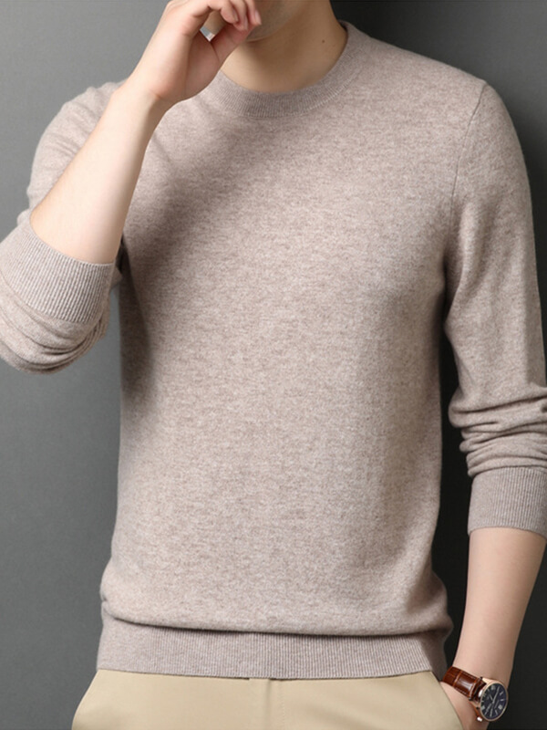 Men's Classic Crew Neck Cashmere Pullover Sweater