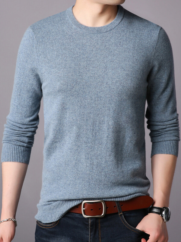 Men's Classic Crew Neck Cashmere Pullover Sweater