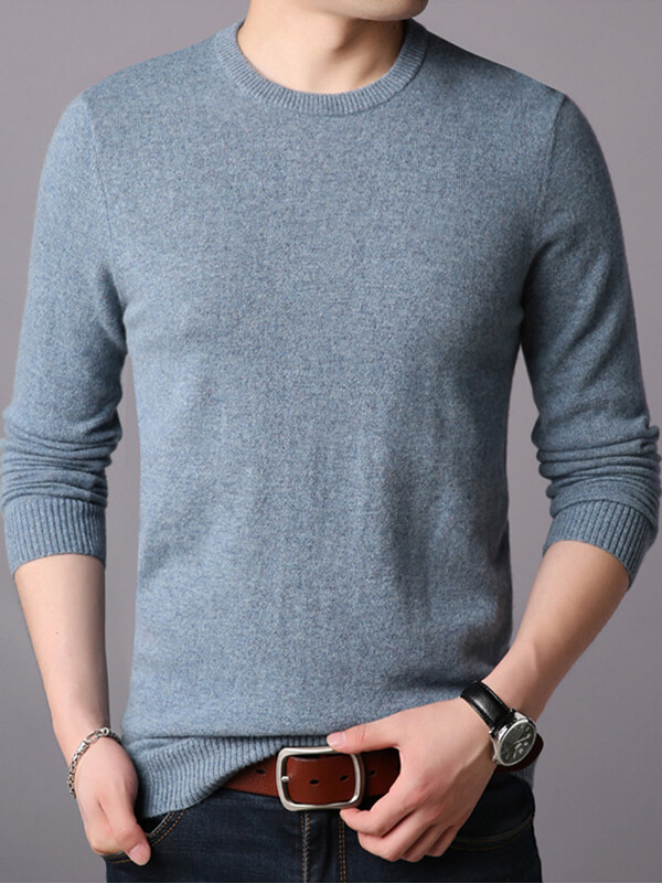 Men's Classic Crew Neck Cashmere Pullover Sweater