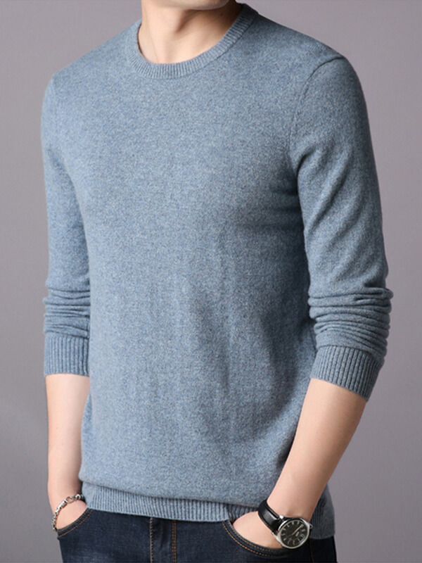 Men's Classic Crew Neck Cashmere Pullover Sweater