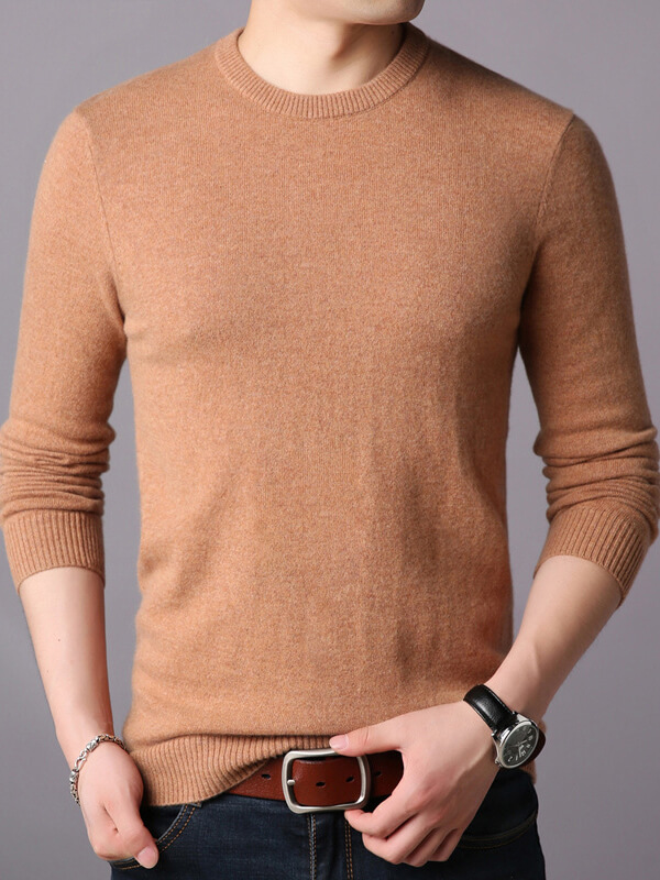 Men's Classic Crew Neck Cashmere Pullover Sweater