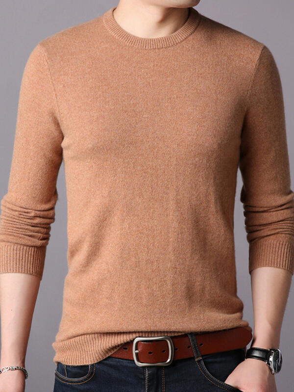 Men's Classic Crew Neck Cashmere Pullover Sweater