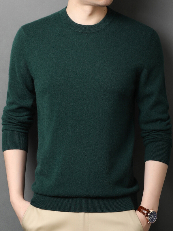 Men's Classic Crew Neck Cashmere Pullover Sweater