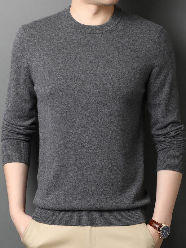 Men's Classic Crew Neck Cashmere Pullover Sweater