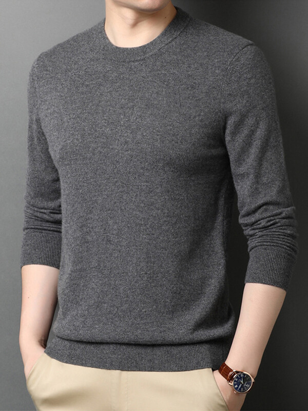 Men's Classic Crew Neck Cashmere Pullover Sweater