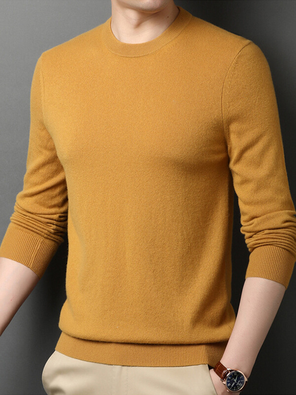 Men's Classic Crew Neck Cashmere Pullover Sweater