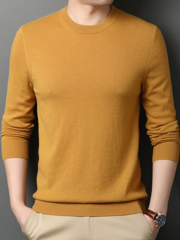 Men's Classic Crew Neck Cashmere Pullover Sweater