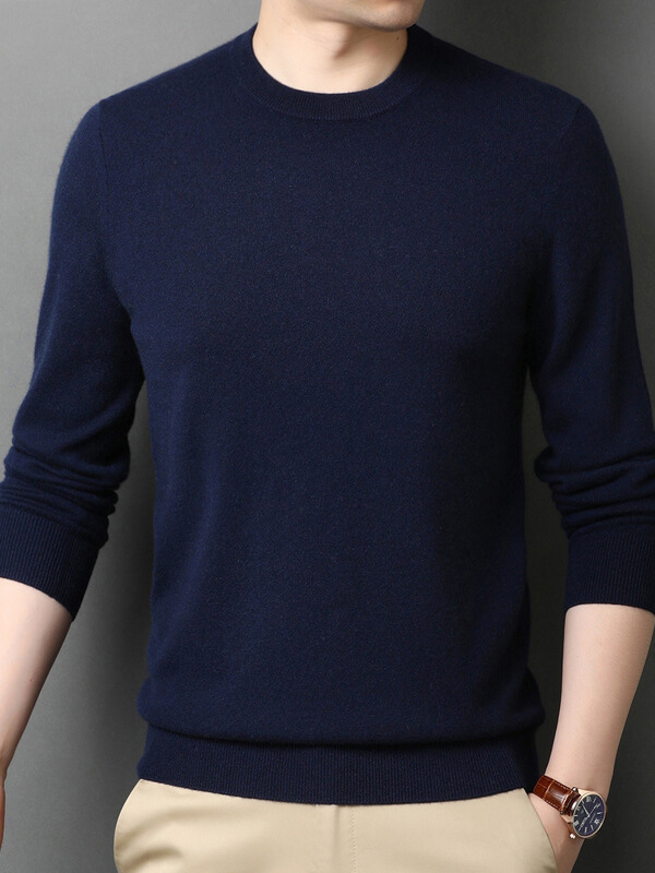 Men's Classic Crew Neck Cashmere Pullover Sweater