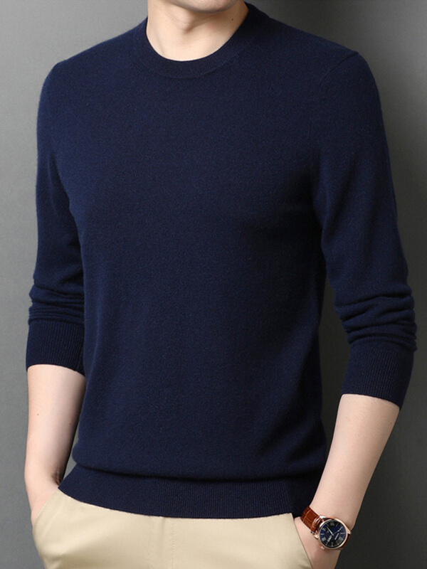 Men's Classic Crew Neck Cashmere Pullover Sweater