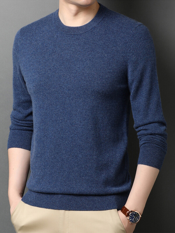 Men's Classic Crew Neck Cashmere Pullover Sweater