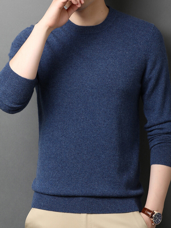 Men's Classic Crew Neck Cashmere Pullover Sweater